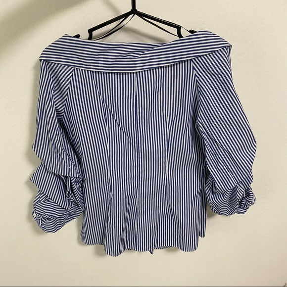 NWT Zara - striped button-up off the shoulder top - Picture 5 of 9